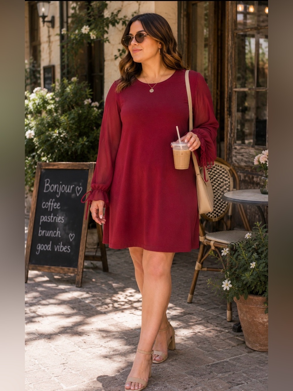 New‼️ New York & Company Soft Sweater Dress Wine Color XL NWT